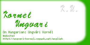 kornel ungvari business card
