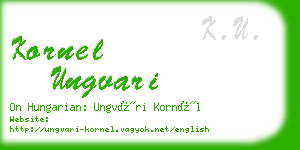 kornel ungvari business card